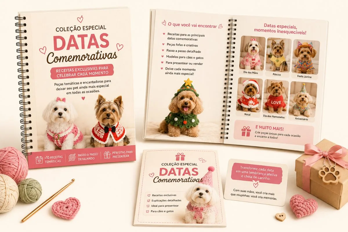 Coleção Especial Datas Comemorativas de crochê pet